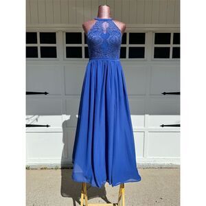 Jj’s house A-line Scoop Illusion Floor-Length Lace Chiffon Dress #206484 Size 4
